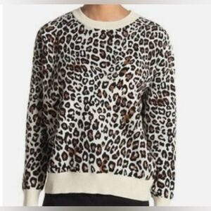 T Tahari Leopard Print crew neck Sweater